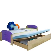Łóżka dla dzieci i młodzieży - Łóżko Podwójne z Pojemnikiem 90 x 200 + 90 x 197 Jaś 2 Dolmar Sosna Barwiona na Olchę, Seledyn - miniaturka - grafika 1