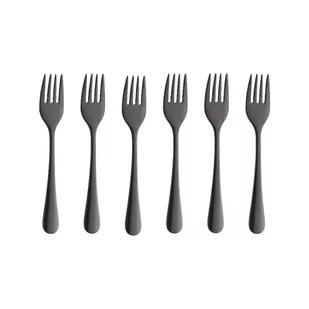 Komplet Widelczyków Do Ciasta 6 Sztuk Slim Black Villa Italia - Zestawy sztućców - miniaturka - grafika 1