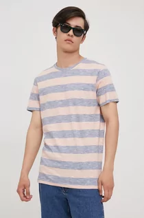 Koszulki męskie - Jack & Jones t-shirt bawełniany kolor różowy wzorzysty - grafika 1