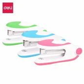 Zszywacze biurowe - Zszywacz Deli do 15 kartek zszywki 10" biało-różowy - miniaturka - grafika 1