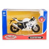 Samochody i pojazdy dla dzieci - MSZ 1:18 SUZUKI GSX-R1000/biały - miniaturka - grafika 1
