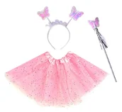 Dodatki do strojów karnawałowych - Strój Wróżka Motyla Motylek Opaska Różdżka - miniaturka - grafika 1