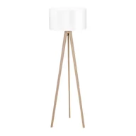 Lampy stojące - Podłogowa lampa do salonu Tripod Wood AZ3013+AZ3014 Azzardo na trójnogu drewniana biała - miniaturka - grafika 1