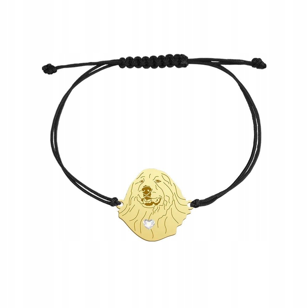 Bransoletka Złota z psem Pirenejski Pies Górski 925 Kobieta GRAWER GRATIS