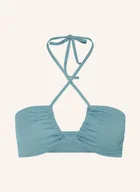 Stroje kąpielowe - Calvin Klein Zestaw Ck Monogram Texture: Góra Od Bikini Bralette I Gumka Do Włosów blau - miniaturka - grafika 1