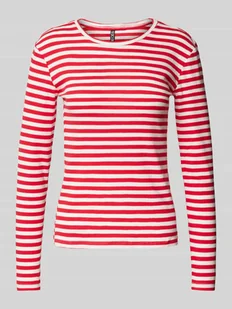 Bluzka z długim rękawem o kroju slim fit z mieszanki bawełny ekologicznej model ‘RUKA’ - Bluzki damskie - miniaturka - grafika 1
