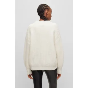 HUGO Wełniany sweter Sesamia | Oversize fit - Swetry damskie - miniaturka - grafika 1
