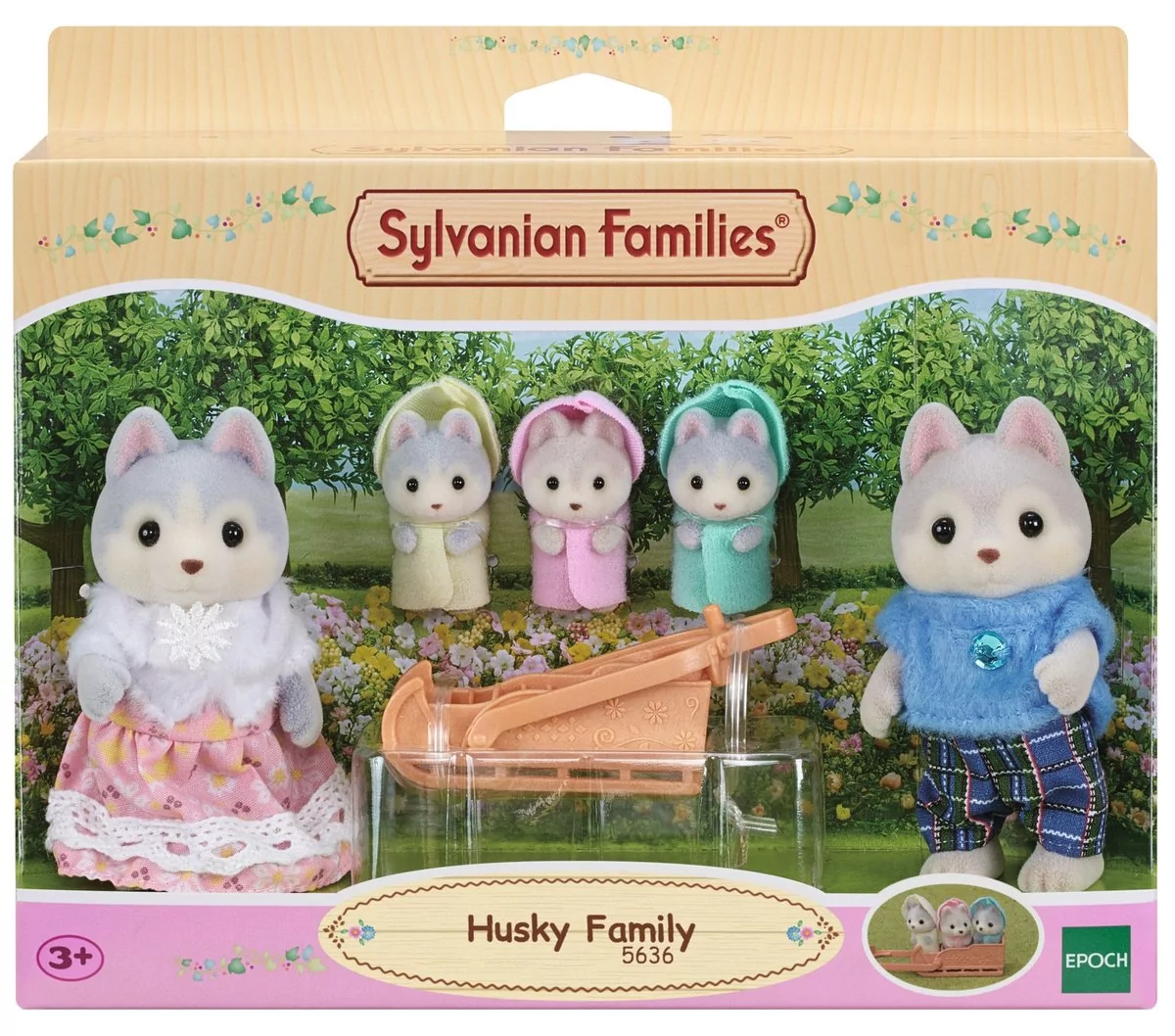 Sylvanian Families 5636 Rodzina husky - dla lalek zestaw do zabawy 5636