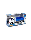 Samochody i pojazdy dla dzieci - Polesie 91680 '';Profi''; samochód burtowy inercyjny ze światłem i dźwiekim niebieski w pudełku - miniaturka - grafika 1