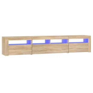 Lumarko Szafka pod TV z oświetleniem LED, dąb sonoma, 210x35x40 cm - Szafki RTV - miniaturka - grafika 3