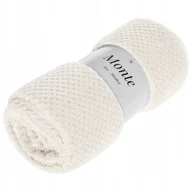 Koce - Koc 70 x 150 Mikrofibra Żakardowa Monte Kremowy - miniaturka - grafika 1