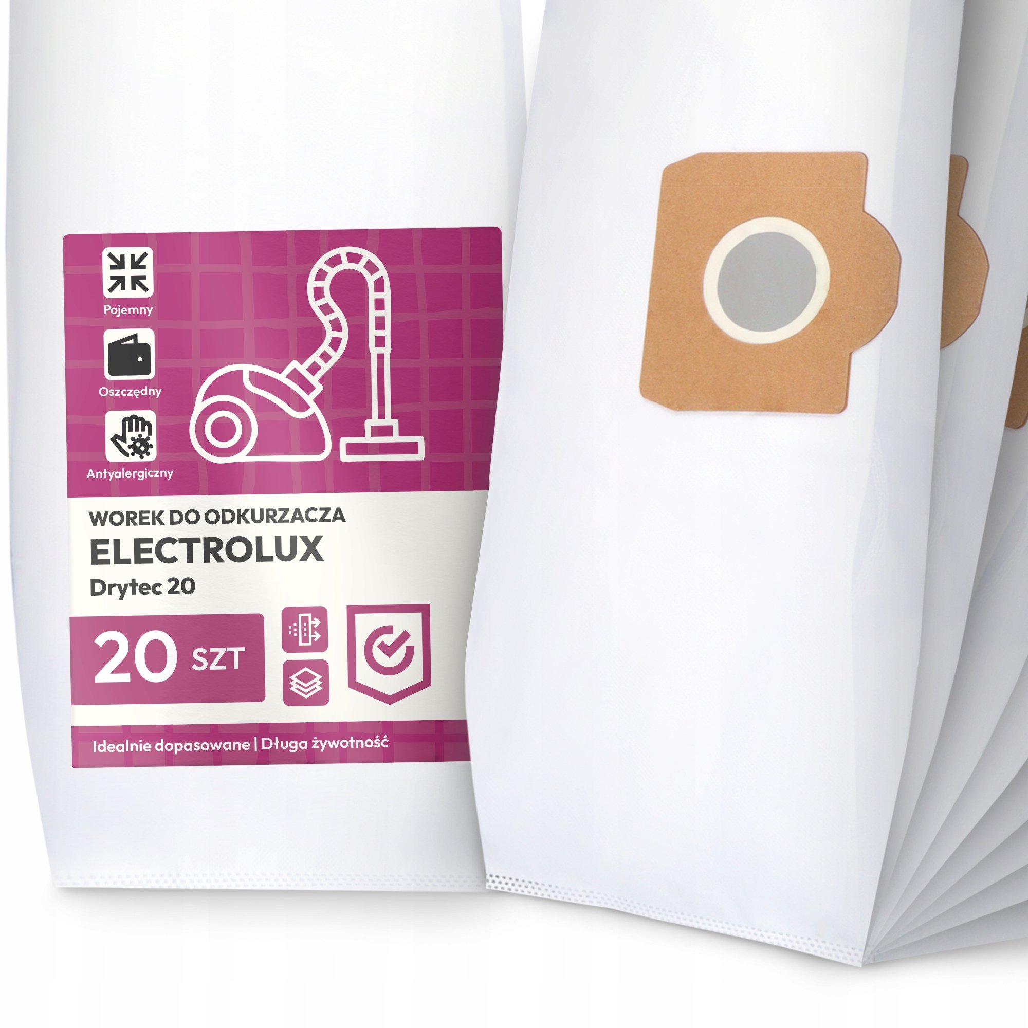 20x Worek do Odkurzacza Electrolux Drytec 20 Syntetyczny Pojemny Duży Worki