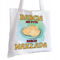 Torby i wózki na zakupy - Torba Bawełniana biała dla Babci Na Prezent ekologiczna Trwały Nadruk - miniaturka - grafika 1