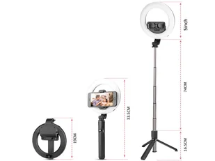 Kijek selfie Lampa led fotograficzna Alogy Ring mała ze statywem kosmetyczna do zdjęć - Selfie stick - miniaturka - grafika 10