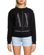 Bluzy damskie - Armani Exchange Bluza damska z motywem jednorożca, czarny, XL - miniaturka - grafika 1