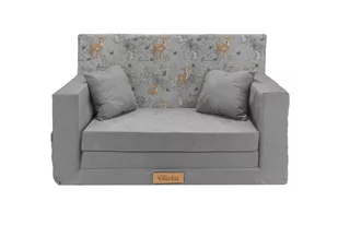 MINI SOFA Kanapa rozkładana piankowa dla dzieci SZARA + SARENKI - Sofy i kanapy - miniaturka - grafika 1
