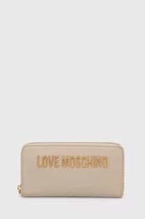 Portfele - Love Moschino portfel damski kolor beżowy - grafika 1
