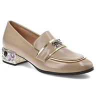 Półbuty damskie - Beżowe Półbuty S.Barski Damskie Eleganckie Obuwie - miniaturka - grafika 1