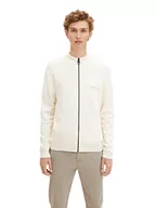 Swetry męskie - TOM TAILOR Denim Męskie Kardigan z kieszenią na piersi 1032322, 10338 - Soft Light Beige, L - miniaturka - grafika 1
