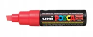Kredki, ołówki, pastele i pisaki - uni-ball Uni-ball  marker UNI POSCA z szeroką końcówką klinową, czerwony neonowy PX107599000 - miniaturka - grafika 1