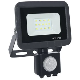 Polux Projektor LED 10W IP65 czujnik czarny 304780 - Lampy ogrodowe - miniaturka - grafika 1