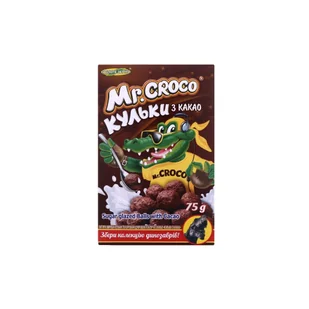 Kulki zbożowe glazurowane polewą cukrową z kakao "Mr Croco Złote Ziarno" 75g - Chipsy - miniaturka - grafika 1