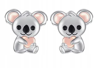 KOLCZYKI SREBRNE RODOWANE DLA DZIEWCZYNKI KOALA SREBRO PRÓBA 925 - Biżuteria dla dzieci - miniaturka - grafika 1