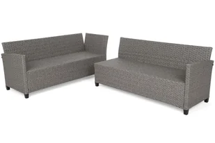 Narożne meble ogrodowe technorattanowe Lagos Muddy Grey / Black Melange - Meble ogrodowe - miniaturka - grafika 8