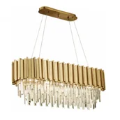 Lampy sufitowe - Kryształowy żyrandol pałacowy CGPIPORGWIS nad stół mosiądz - miniaturka - grafika 1