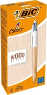 Długopisy - Długopis Drewniany 4-Kolorowy Wood Style BIC - miniaturka - grafika 1