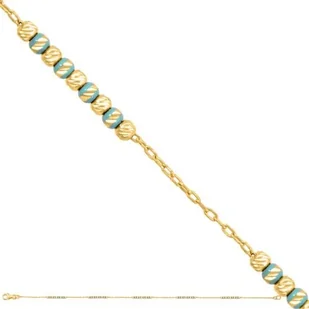 Złota Bransoletka Łańcuszkowa 585 1.10 gr Rodium - Bransoletki - miniaturka - grafika 1