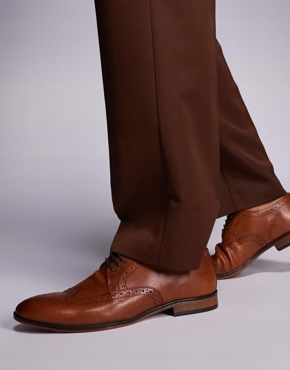 RIVER ISLAND PÓŁBUTY MĘSKIE SKÓRZANE BRĄZOWE 46 24CA