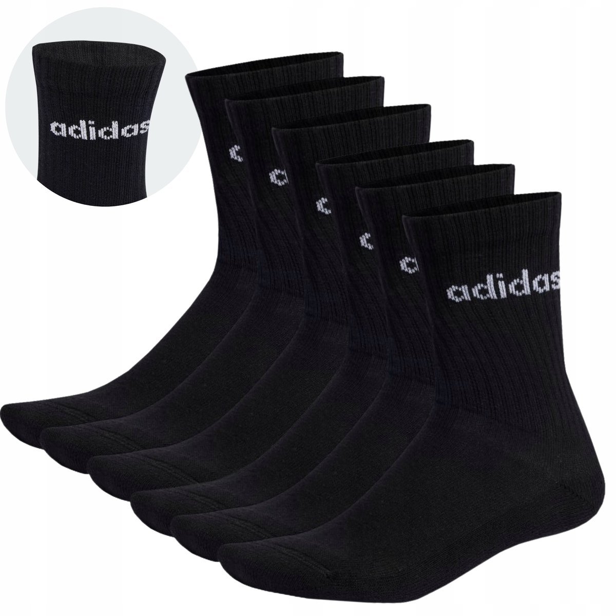 Adidas Nowe Skarpety Skarpetki Długie Bawełna 37-39 6 Par