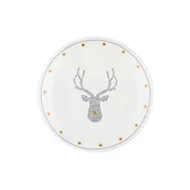 Talerze - Talerz deserowy Mystic 20 cm jeleń kremowy - miniaturka - grafika 1
