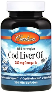 Carlson Labs - Olej z Dorsza, 280mg, 250 kapsułek miękkich - Suplementy naturalne - miniaturka - grafika 1