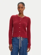 Swetry damskie - Munthe Kardigan Povilla 252160025272 Bordowy Regular Fit - miniaturka - grafika 1