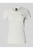Koszulki i topy damskie - T-shirt o kroju slim fit z wzorem w paski model Stripe eyben - G-Star Raw - miniaturka - grafika 1
