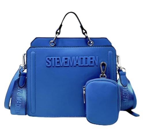 Steve Madden Damska torba na ramię Bevelyn Cabrio, jeden rozmiar, Niebieski szafir, Rozmiar Uniwersalny