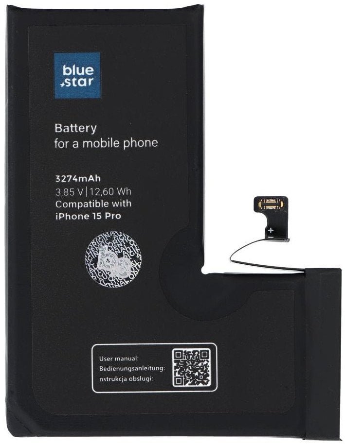 BLUE STAR HQ bateria do IPHONE 15 Pro 3274 mAh