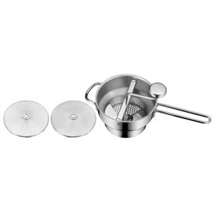 WMF młynek do przecierania  19 cm ze stali szlachetnej Cromargan nierdzewne rozkładanymi 3 różnych wkładki można myć w zmywarce Opakowanie na prezent 605636040 - Siekacze tarki i szatkownice - miniaturka - grafika 1