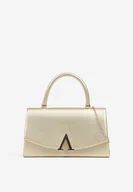 Torebki damskie - Złota Torebka Kopertówka z Geometryczną Aplikacją Fesara - miniaturka - grafika 1