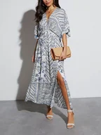 Sukienki - Milan Kiss Sukienka w kolorze biało-niebieskim - miniaturka - grafika 1