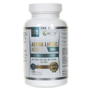 WISH Pharmaceutical WISH Alpha Lipoic Acid 600mg Metabolic Antioxidant kwas Alfa Liponowy NO GMO suplement diety 120 kapsułek - Witaminy i minerały - miniaturka - grafika 1