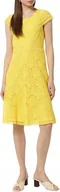 Sukienki - COMMA ŻÓŁTA AŻUROWA SUKIENKA Z FALBANĄ NA DOŁU DAMSKA 36 J7A - miniaturka - grafika 1