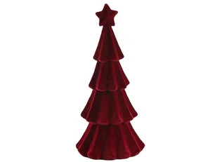 Choinka Sztuczna Z Gwiazdą Welurowa Czerwona 30 Cm - Ozdoby bożonarodzeniowe - miniaturka - grafika 1