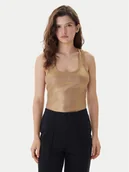 Koszulki i topy damskie - KARL LAGERFELD Top B1W17087 Złoty Slim Fit - miniaturka - grafika 1