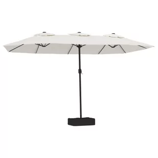 Podwójny parasol ogrodowy z LED, piaskowa biel, 449x245 cm Lumarko - Parasole ogrodowe - miniaturka - grafika 3