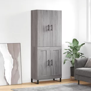 vidaXL Witrynka szary dąb sonoma 69,5x34x180cm materiał drewnopochodny - Witryny vidaXL Witrynka szary dąb sonoma 69,5x34x180cm materiał drewnopochodny - Witryny - miniaturka - grafika 1