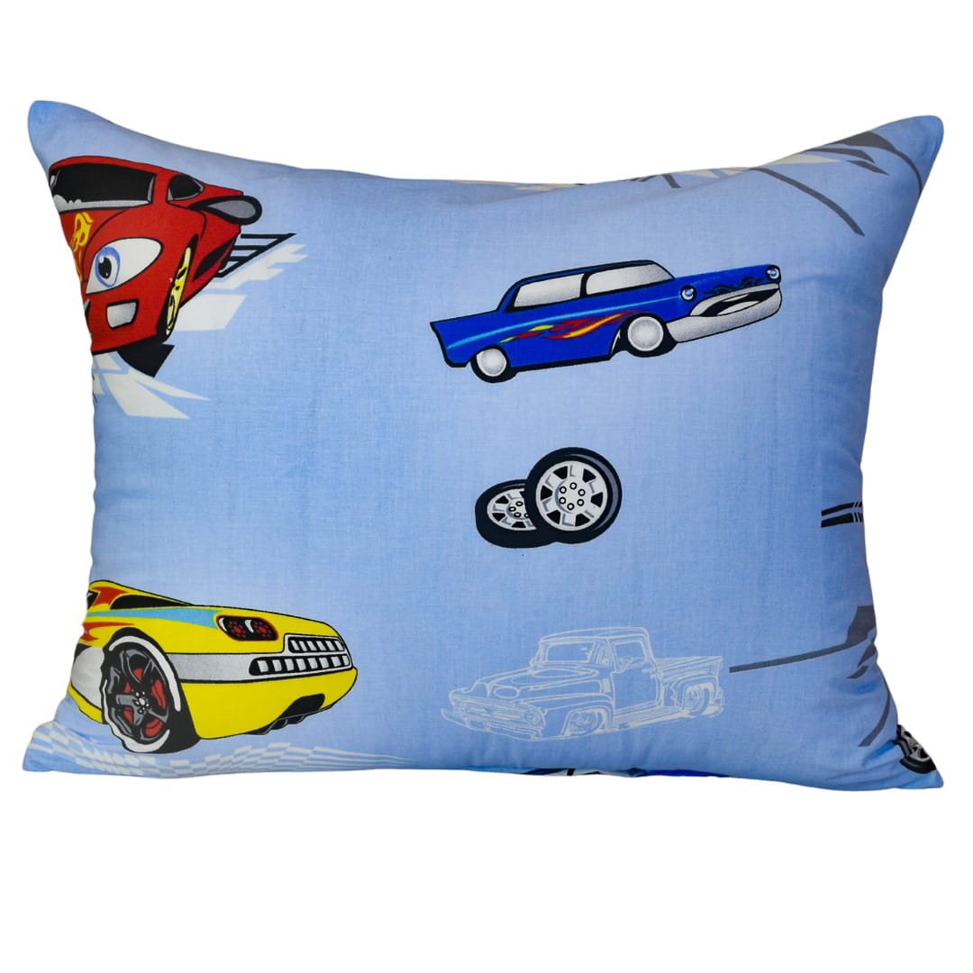 Poszewka Dziecięca 50x60 Bawełniana Auta Cars Niebieskie Wysoka Jakość Polski Producent