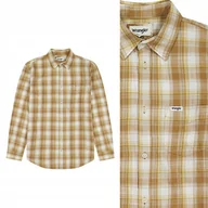 Koszule męskie - Wrangler 1 POCKET SHIRT Dijon BAWEŁNIANA KOSZULA W KRATĘ REGULAR FIT M - miniaturka - grafika 1